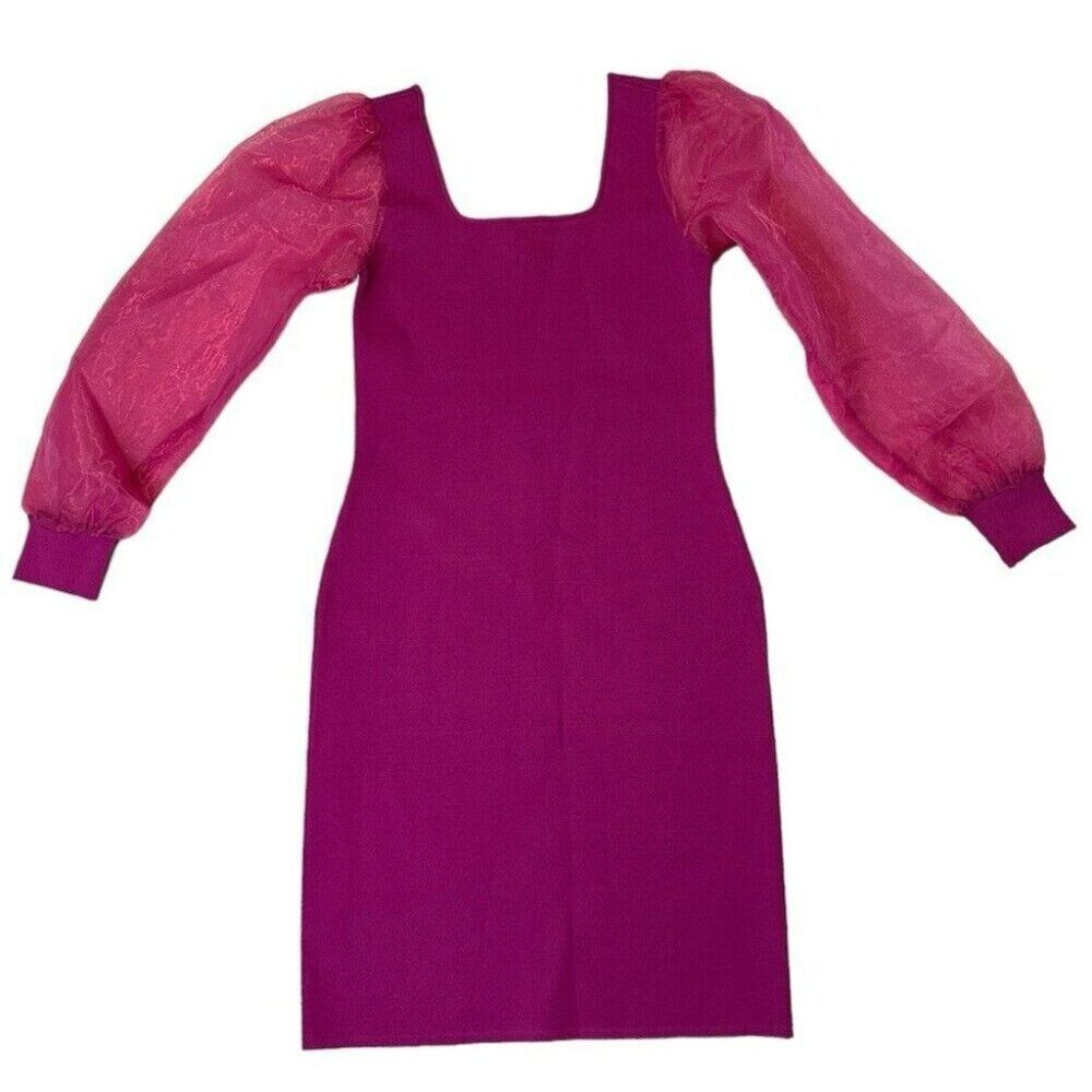 House of Harlow Pink Dress Size Small NWT Sheer Long Sleeve Cocktail Party